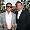 Een foto van Arnold Schwarzenegger en Sylvester Stallone.