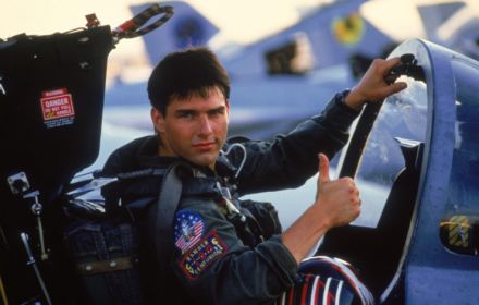 Een foto van Tom Cruise in Top Gun.
