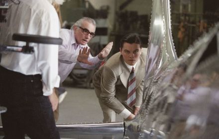 Martin Scorsese in Leonardo DiCaprio in The Aviator