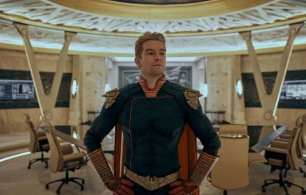 Een foto van Antony Starr als Homelander in The Boys.