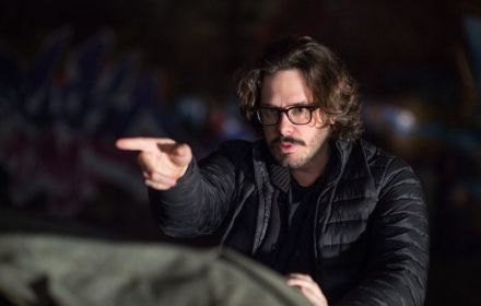 Edgar Wright op de set
