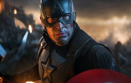 Een foto van Chris Evans als Captain America.