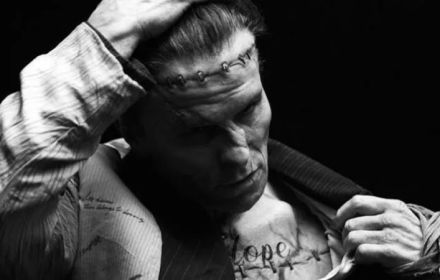 Een foto van Christian Bale als het monster van Frankenstein