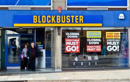 Een Blockbuster Video-locatie.
