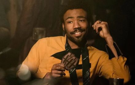 Een foto van Donald Glover als Lando Calrissian.