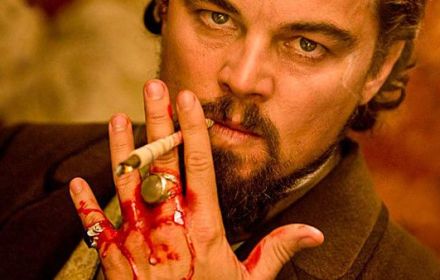 Leonardo dicaprio in Django Unchained.