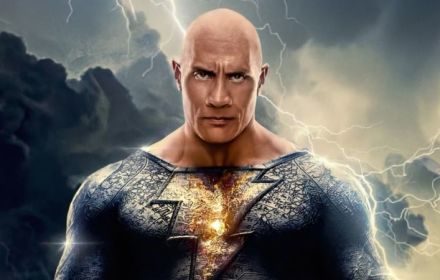 Een foto van The Rock als Black Adam.