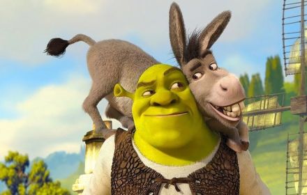 Een foto van Shrek en Donkey