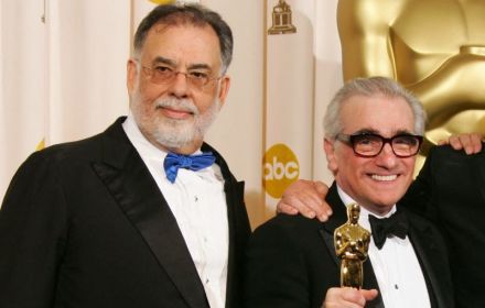 Een foto van Martin Scorsese en Francis Ford Coppola