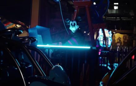 Een foto van Mickey Mouse in de nieue horrorfilm