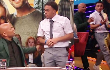 Humberto haalt de jongen uit de studio