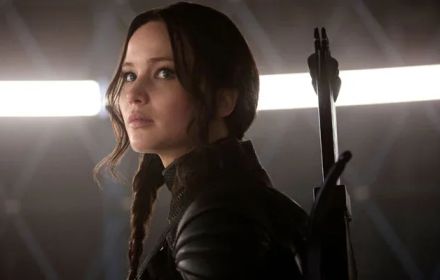 Een foto van Jennifer Lawrence in Hunger Games.