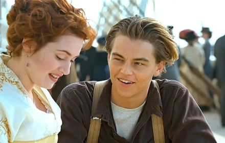 Een foto van Leonardo DiCaprio in Titanic.
