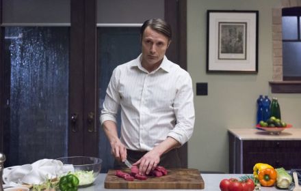 Een foto van Mads Mikkelsen als Hannibal.