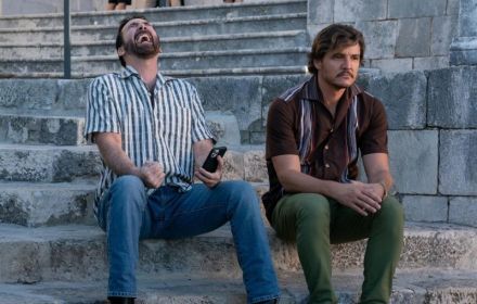 Pedro Pascal en Nicolas Cage in The Unbearable Weight of Massive Talent.