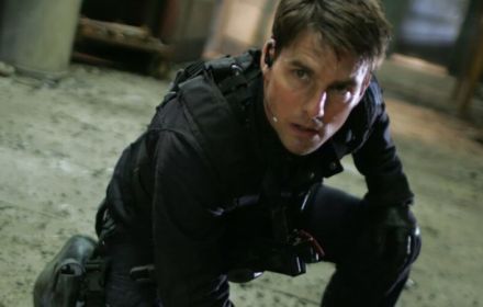 Een foto van Tom Cruise als Ethan Hunt.