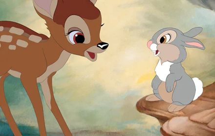 Een still uit de animatiefilm Bambi.