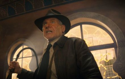 Een foto van Harrison Ford in de nieuwe Indiana Jones.