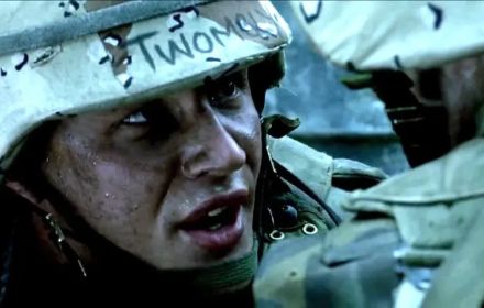 Een scene uit 'Black Hawk Down'.