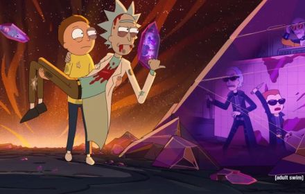 Een scene uit Rick and Morty.