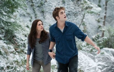 Pattinson en Stewart in 'Twilight'
