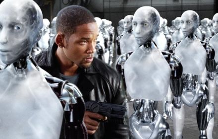 Een foto van Will Smith in I, Robot