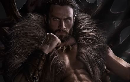 Een still uit de trailer van Kraven the Hunter.