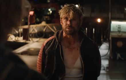 Een foto van Ryan Gosling in de trailer voor The Fall Guy