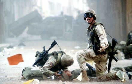 Een scene uit 'Black Hawk Down'.